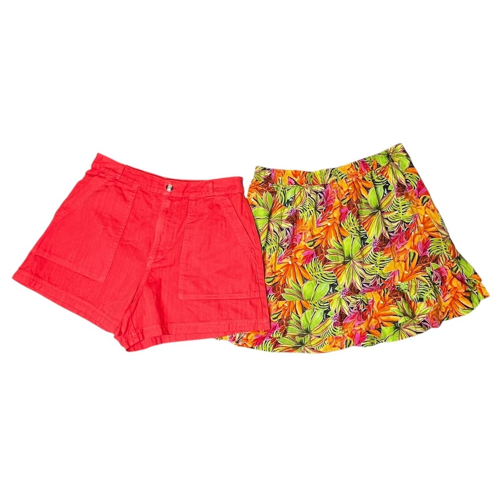 Universal Thread Rachel Roy Shorts Skirt Lot Womens 8 M Red Floral Summer Bundle
